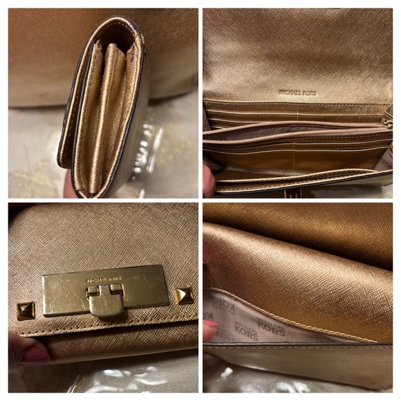 Michael Kors Gold Studded Women's Bag Set - Picture 10 of 14